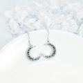 wholesale 925 Sterling Silver Crescent Moon Opal Drop Earrings-0-2