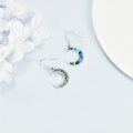 wholesale 925 Sterling Silver Crescent Moon Opal Drop Earrings-0-3
