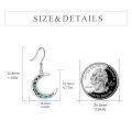 wholesale 925 Sterling Silver Crescent Moon Opal Drop Earrings-0-4