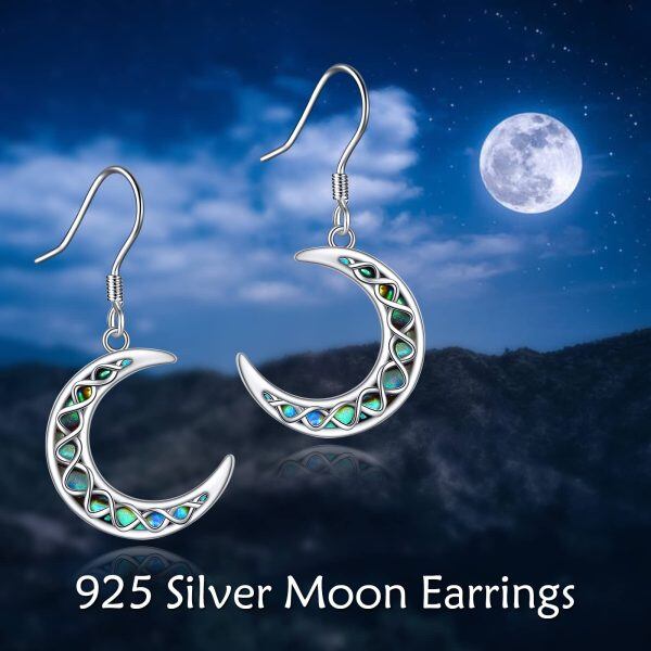 Sterling Silver Moon Earrings-5