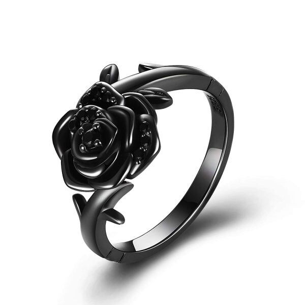 Sterling Silver Rose Flower Ring-0