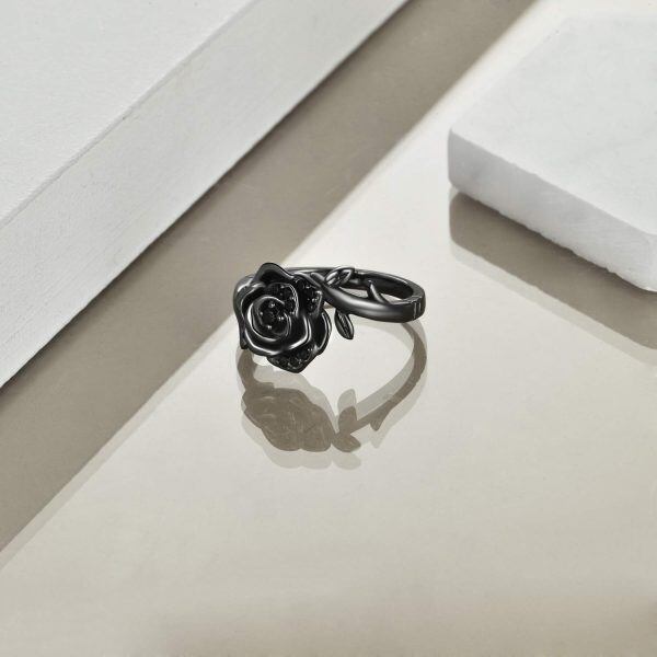 Sterling Silver Rose Flower Ring-1