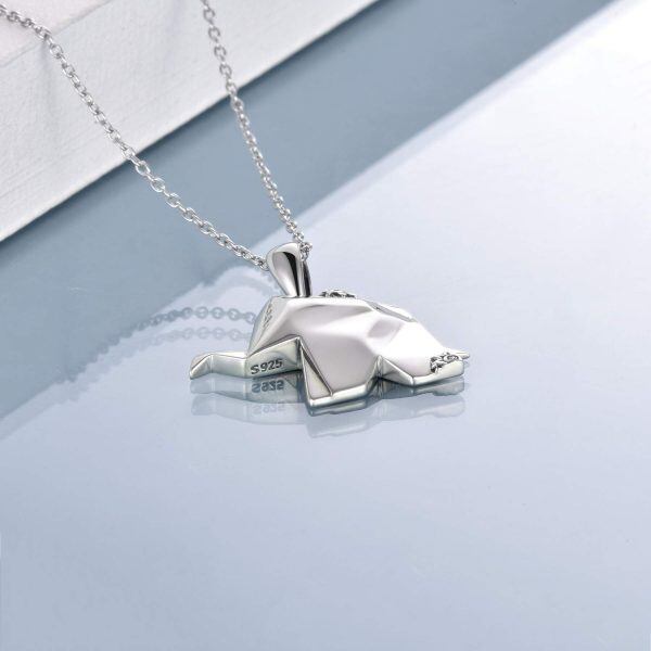 Sterling Silver Origami Animal Elephant Necklace-2