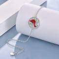 wholesale 925 Sterling Silver Red Enamel Cardinal Bird Charm Bracelet for Women-0-1