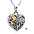 wholesale 925 Sterling Silver Metal Hummingbird and Sunflower Heart Cremation Jewelry Keepsake Pendant Necklace with Funnel & Fill Tool-0-0