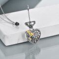 wholesale 925 Sterling Silver Metal Hummingbird and Sunflower Heart Cremation Jewelry Keepsake Pendant Necklace with Funnel & Fill Tool-0-1