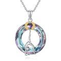 wholesale 925 Sterling Silver Crystal Gymnastics Pendant Flipper Necklace Sportswear Gift-0-0