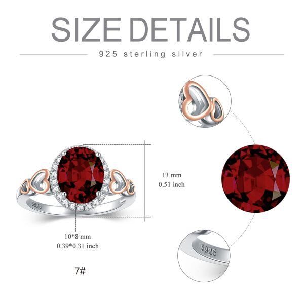 Sterling Silver Red Garnet Ring-3