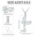 wholesale 925 Sterling Silver White Fire Opal Butterfly Pendant Necklace for Women-0-3
