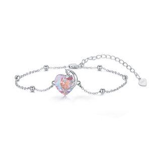 Sterling Silver Cat Heart Bracelet-0