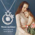 wholesale 925 Sterling Silver Moon & Stars Pendant Necklace with Cubic Zirconia for Women-0-2