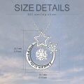 wholesale 925 Sterling Silver Moon & Stars Pendant Necklace with Cubic Zirconia for Women-0-3