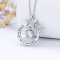 wholesale 925 Sterling Silver Moon & Stars Pendant Necklace with Cubic Zirconia for Women-0-4