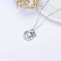 wholesale 925 Sterling Silver Moon & Stars Pendant Necklace with Cubic Zirconia for Women-0-5