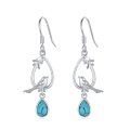 wholesale 925 Sterling Silver with Turquoise and Bird Design Dangle Earrings for Women-0-0