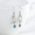 wholesale 925 Sterling Silver with Turquoise and Bird Design Dangle Earrings for Women-0-1