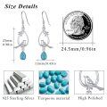 wholesale 925 Sterling Silver with Turquoise and Bird Design Dangle Earrings for Women-0-3