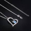 wholesale 925 Sterling Silver Blue Fire Opal Owl in Heart Pendant Necklace for Women-0-3