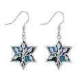 wholesale 925 Sterling Silver Abalone Shell Tree of Life Star Dangle Earrings for Women-0-0