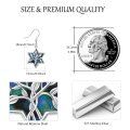 wholesale 925 Sterling Silver Abalone Shell Tree of Life Star Dangle Earrings for Women-0-1