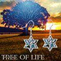 wholesale 925 Sterling Silver Abalone Shell Tree of Life Star Dangle Earrings for Women-0-3