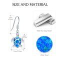 wholesale 925 Sterling Silver Blue Fire Opal Sea Turtle Drop Earring Gift for Women-0-3