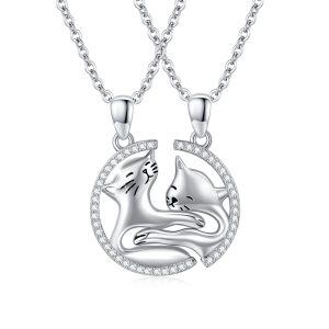 Sterling Silver Cat Necklace-0