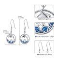 wholesale 925 Sterling Silver Dolphins in Circle Wave Design Dangle Earrings for Women-0-2