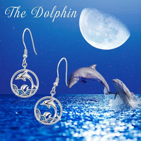 Sterling Silver Dolphin Earrings-5