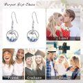 wholesale 925 Sterling Silver Dolphins in Circle Wave Design Dangle Earrings for Women-0-6