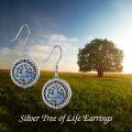 wholesale 925 Sterling Silver Abalone Shell Tree of Life Dangle Earrings for Women-0-1