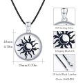 wholesale 925 Sterling Silver Round Sun & Moon Photo Locket Pendant Necklaces for Women-0-2