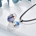 wholesale 925 Sterling Silver Round Sun & Moon Photo Locket Pendant Necklaces for Women-0-4