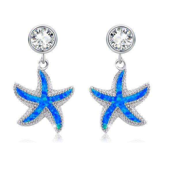 Sterling Silver Starfish Earrings-0