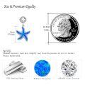wholesale 925 Sterling Silver Blue Opal Starfish Drop Dangle Earrings Hypoallergenic Sea Life s for Her-0-2