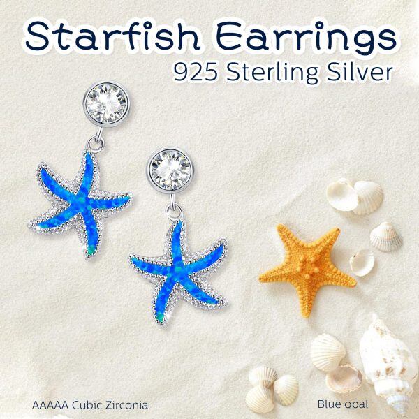 Sterling Silver Starfish Earrings-5