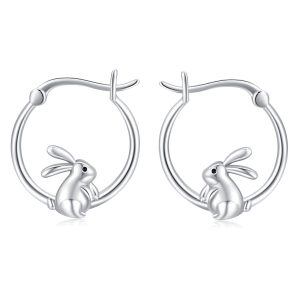 Sterling Silver Rabbit Earrings-0