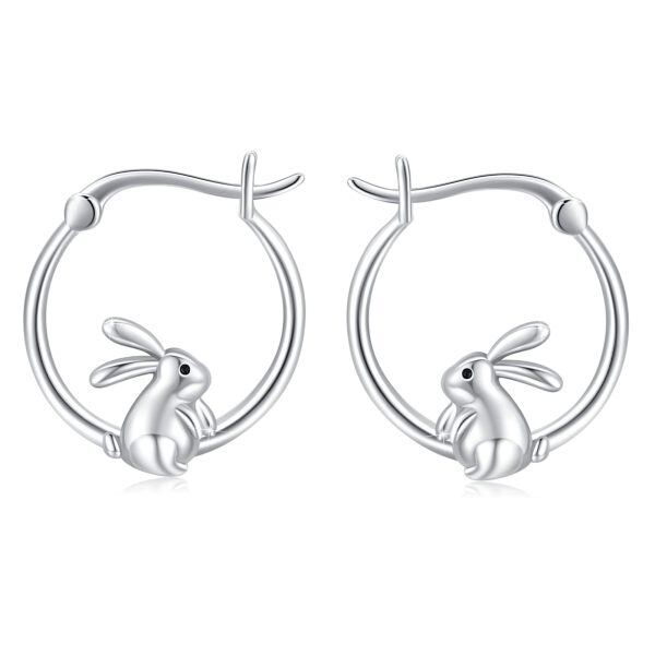 Sterling Silver Rabbit Earrings-0