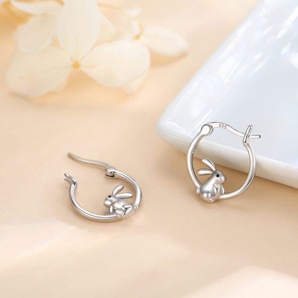 Sterling Silver Rabbit Earrings-1