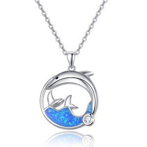 Sterling Silver Dolphin Necklace-0