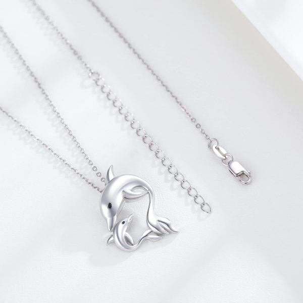 Sterling Silver Dolphin Pendant Necklace-1