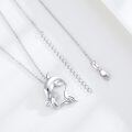 wholesale 925 Sterling Silver Mother & Child Dolphin Pendant Necklace for Women-0-1