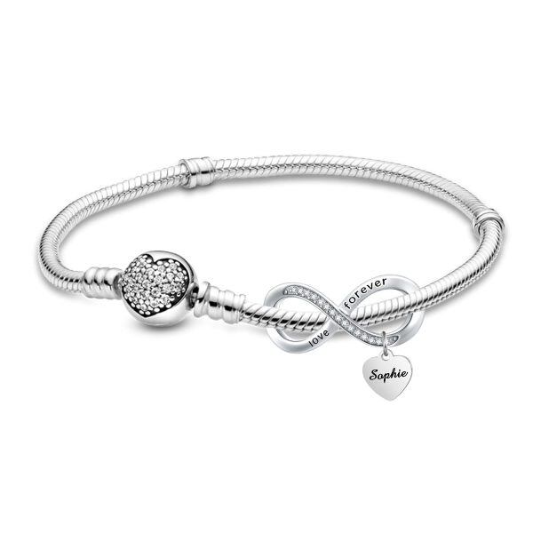 Sterling Silver Love Forever Infinity Charm Bead Charm -1