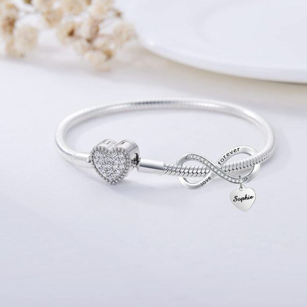 Sterling Silver Love Forever Infinity Charm Bead Charm -2