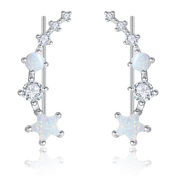 Sterling Silver Ear Climbers Earrings -0