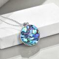 wholesale 925 Sterling Silver Abalone Shell Triple Moon Pentagram Pendant Necklace for Women-0-2