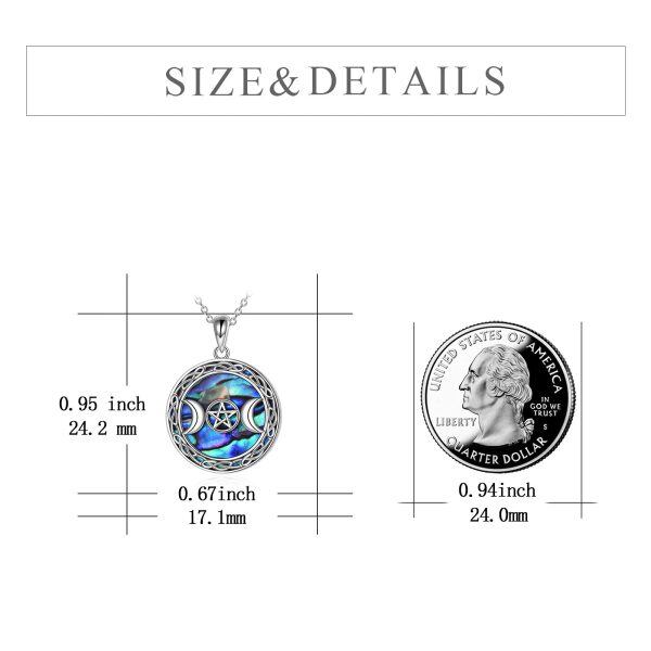 Sterling Silver Triple Moon Goddess Symbol Necklace-3