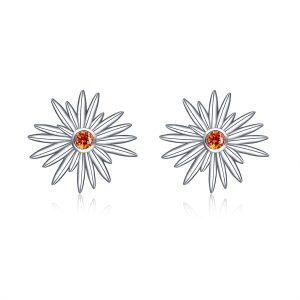 Sterling Silver Sunflower Stud Earrings -0