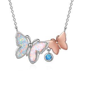 Sterling Silver Butterfly Necklace-0