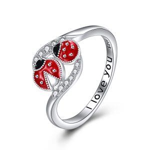 Sterling Silver Ladybug Ring-0